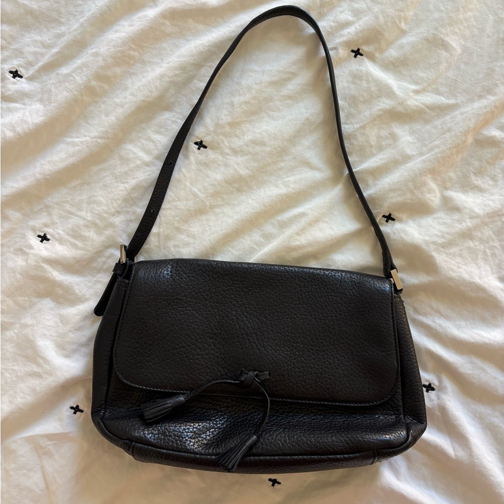 Vintage Ann Taylor black leather shoulder bag